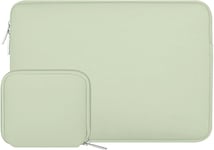 Housse Compatible Avec Macbook Air/Pro, 13-13,3 Pouces Notebook, Compatible Avec Macbook Pro 14 M3 M2 M1 Pro Max 2024-2021, Laptop Sleeve Néoprène Sac Avec Petite Pochette, Sage Vert