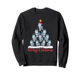 Santa Hat Ugly Xmas Funny Wolf Christmas Tree Sweatshirt