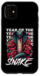 Coque pour iPhone 11 Célébrez le Nouvel An chinois du serpent 2025 Cobra & Roses