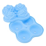 (Sky Blue L)Rose Ice Cube Tray Novel Silicone 4 Grids 4 Holes Cocktail Ice