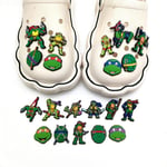 20 st/set Teenage Mutant Ninja Turtles-figurer Skorberlocker för Crocs Sandaler Dekoration Tillbehör Presenter