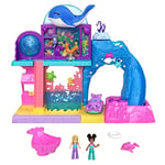 Polly Pocket Coffret Pollyville Aquarium avec Shani, avec Deux Poupées, Petite Voiture Et 11 Accessoires Dont 8 Animaux Marins, Jouet Enfant, Dès 3 Ans, HKW15