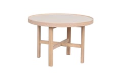 Rowico Home - Marsden Soffbord Beige/Vitpigmenterad Ø60 - Beige,Vit - Massiv Ek, MDF, Keramisk Sten