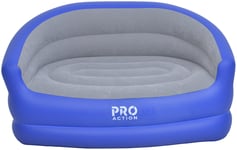 Pro Action Double Inflatable Camping Sofa - Grey and Blue