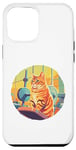 iPhone 12 Pro Max Cute Fit Orange Cat Sitting on Gym Lifting Bench Case