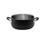 Meyer Accent Cocotte en acier inoxydable 24 cm/4,7 l – Casserole à induction noire avec bord verseur facile et poignées résistantes à la chaleur, passe au four