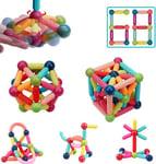 Koticidsin Jeu De Construction Magnétique,Bâtons Magnétiques De Construction, Jeux Educatifs Enfant, 68 Pcs