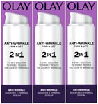 3 X Olay Anti-Wrinkle Booster Firm And Lift 2 in 1 Firming Serum - 50 ml