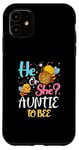 Coque pour iPhone 11 He Or She Auntie To Bee Gender Baby Reveal Annonce