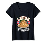 Womens Lefse Norwegian Breakfast If Champions - Norway Food V-Neck T-Shirt