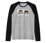 Stan Laurel & Oliver Hardy Retro B&W Photo Raglan Baseball Tee