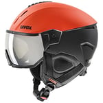 uvex Instinct Visor - Ski Helmet for Men and Women - Visor - Individual Fit - Fierce Red - Black Matt - 56-58 cm