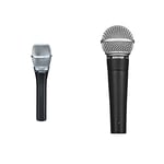 Shure SM86-LC Cardioid Condenser Vocal Microphone,Black & SM58-LCE Cardioid Dynamic Vocal Microphone with Pneumatic Shock Mount, Spherical Mesh Grille with Built-in Pop Filter