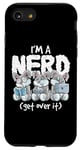 Coque pour iPhone SE (2020) / 7 / 8 Bunny I'm A Nerd Get Over It Nerdy Geek Rabbit Reading Gamer