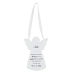 Guardian Angel Ruban à Suspendre avec Inscription « Sisters » - Plaque Souvenir significative pour Pendaison de crémaillère, Noël, Nouvel an - Céramique - Blanc - Taille Unique