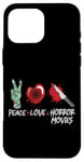 iPhone 16 Pro Max Scary Horror Movie Knife Zombie Hand Peace Love Case