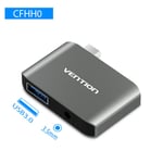 Vention USB C HUB Type-C vers 4K HDMI RJ45 VGA USB 3.0 HUB Dock pour MacBook Pro Huawei Mate 30 USB-C 3.1 Splitter Port USB-C HUB, 2 en 1 CFH-