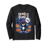 Honkus Ponkus Cat with Pumpkin Magic Halloween cute Long Sleeve T-Shirt