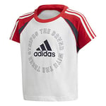 adidas G Bold Tee Tricot Garçon, Blanc/Rouge écarlate/Bleu foncé, 164 (13/14 años)