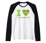 Dubai Chocolate Tee Chocolate Lover Design Apparel Pistachio Raglan Baseball Tee