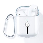 AKABEILA AirPods Case Cover, Compatible for Apple AirPods 2nd Generation Cases Silicone Clear With Design AirPods 2nd Gen[Front LED Visible&Wireless Charging Case]Women Transparent Cute with Carabiner