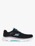 Skechers Vegan Go Walk 7 Cosmic Waves Walking Trainers, Black/Turquoise