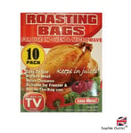 10x PACK ROASTING BAGS Microwave Oven Cooking Roast Meat Chicken Fish Turkey UK