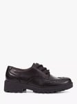 Geox Kids' Casey Lace Up Brogue School Shoes, Black