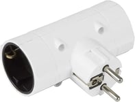 Amig - Voleur de prise Schuko 2 voies Mod.3207 avec prise de terre pour connecter des appareils électriques | Adaptateur mural double horizontal | Tension maximale : 250 V | Ampérage maximum : 10/16 A