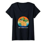 Womens St Patricks Day Capybara Dont Worry Be Capy V-Neck T-Shirt