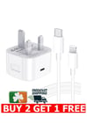 20W USB-C Fast Charger Plug and USB-C Cable For iPhone 14/13/12/11/XR/X/8/7/6 SE