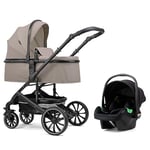 Pixini Poussette 3 en 1 NEYLA, Trio, Enfant, Siège Auto, Accessoires taupe