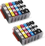 12 Cartouche d'encre Compatible pour Canon 570 XL 571 XL pour Canon PIXMA TS5050 TS6050 MG5750 TS5055 MG6850 TS6051 TS6052 MG5753