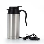 FOREHILL Bouilloire électrique de voyage, bouilloire électrique pour voiture en acier inoxydable portatif de 750 ml 12V avec une tasse de chauffage