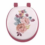 Abattant WC Imprimé "Jayana" 47cm Blanc & Rose