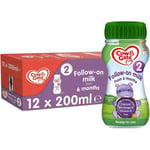 12 x 200ml Cow & Gate 2 Follow-On Milk Suitable From 6+ Months