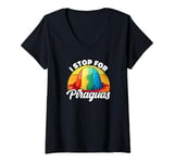 Womens I Stop For Piragua Shaved Ice Fruit Puerto Rico V-Neck T-Shirt