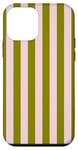 Coque pour iPhone 12 mini Rose Olive Vert Rayé Mignon Girly Esthétique Preppy Stripe