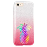 Coque Iphone 7 et 8 et SE 2020 paillettes rose tie ananas tie and dye 2