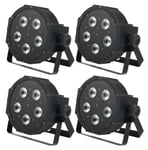 4pcs Set RGB 5x LED PAR Spot Projecteur Eclairage Scene Lumiere Controle DMX