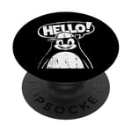 Hello Pingouin avec chapeau cool Street Art Style graphique PopSockets PopGrip Adhésif