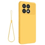 Avizar Case for Xiaomi Poco X6 Pro, Semi-rigid Matte Wrist Strap, Yellow