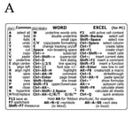 Snabbreferens Klistermärken för kortkommandon, tangentbord för bärbar dator For word excel 1pcs