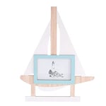 Lot de 2 cadres photo de table en bois Mer bateau, multicolore Petit