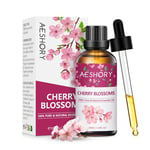 AESHORY Cherry Blossom Essential Oil 100ml, 100% Pure Natural Cherry Blossom Fragrance Oil for Diffuser, Aromatherapy, Sleep, Relaxation, Skin Care, Perfume & Candle Making