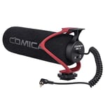 comica CVM-V30 Lite Microphone vidéo Microphone Fusil à condensateur Super cardioïde sur Appareil Photo pour Appareil Photo Canon Nikon Sony Panasonic/DSLR/Iphone Samsung Huawei (Rouge)