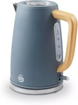 Swan Fjord 1.7L Jug Kettle Scandinavian Minimalist Design Grey/Wooden-SK19024GRY