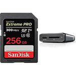 SanDisk Extreme PRO 256GB UHS-II SDXC card with the SanDisk Professional PRO-READER SD and microSD