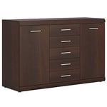 Furniture To Go 2 Door 5 Drawer Sideboard, Dark Mahogany