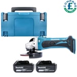Makita DGA452 18V 115mm LXT Angle Grinder With 2 x 5Ah Batteries & Case